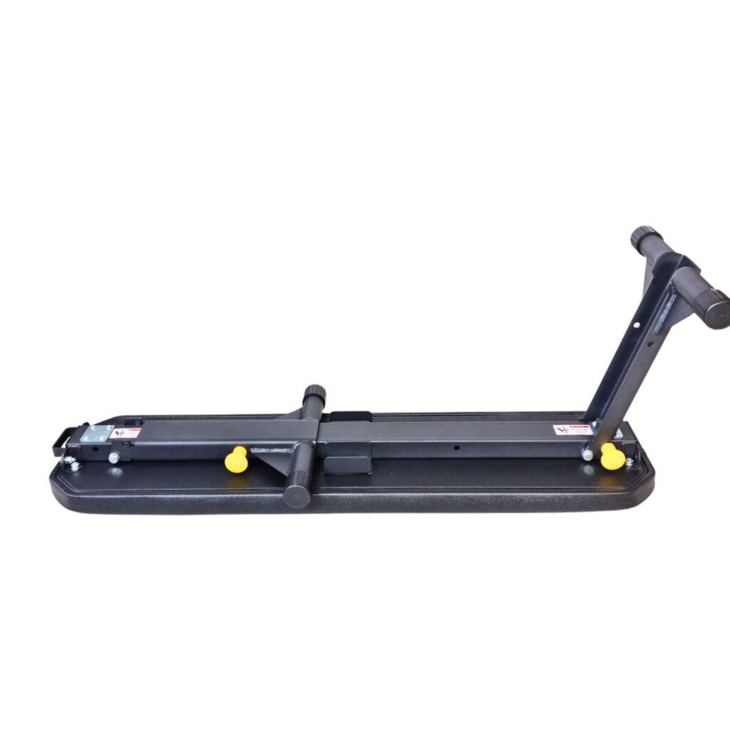 Foldable weight bench opened on the floor