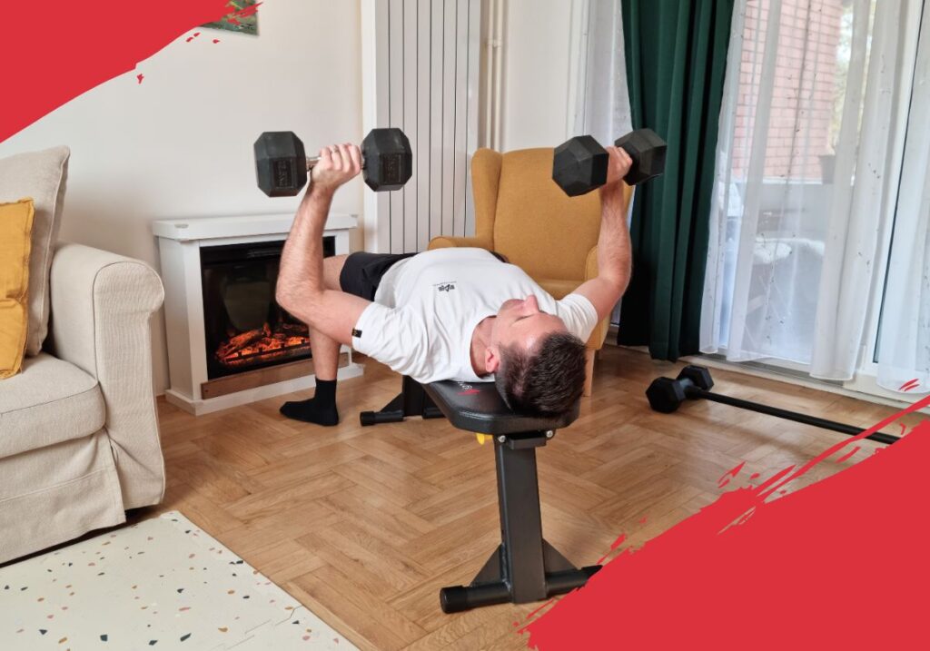 men doing home workout in living room