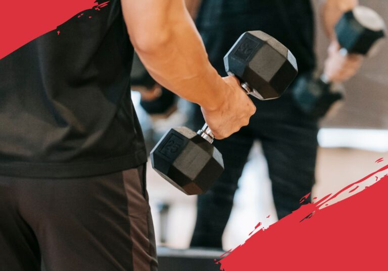 hand holding dumbbells