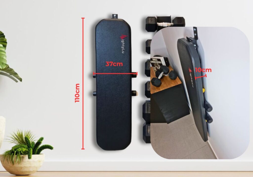 wall mounted foldable weight bench dimensions