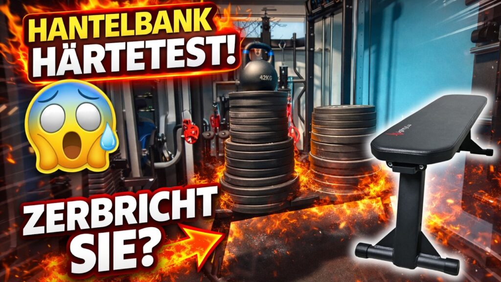 MightyRock foldable weight bench load test in German YouTube review – over 400kg stress test