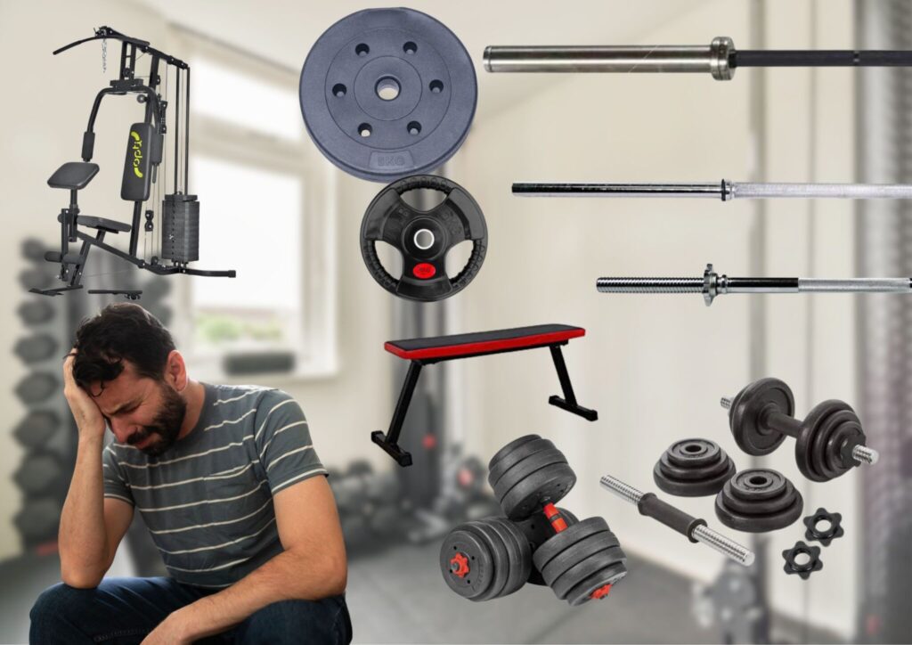 Men overwhelmed while choosing right home gym equipment